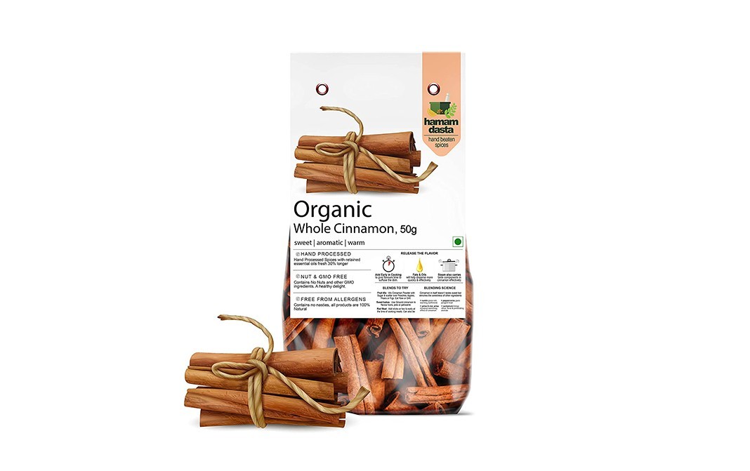 Hamam Dasta Organic Whole Cinnamon    Pack  50 grams